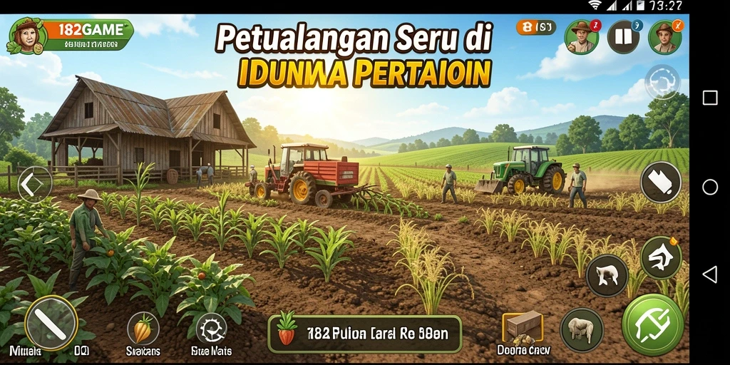 Tampilan menarik dari gameplay pertanian yang seru.