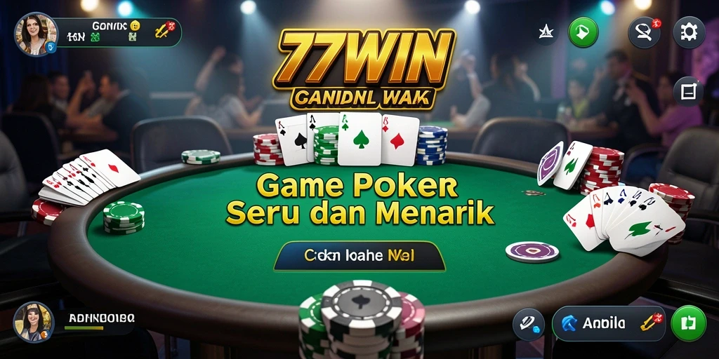 Tampilan gameplay Poker yang mendebarkan di 77WIN.