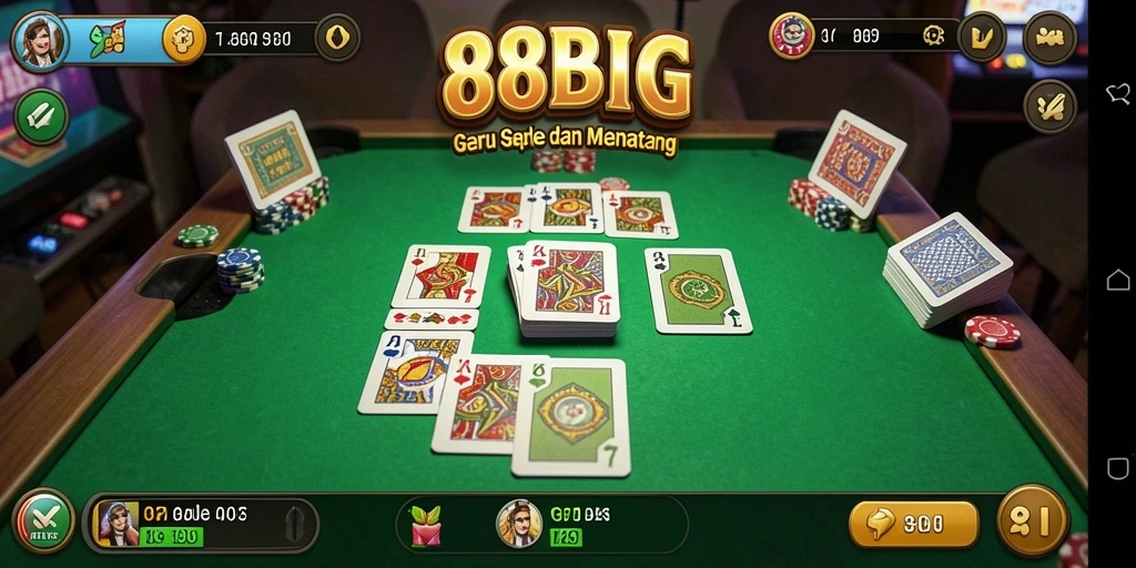 Menampilkan gameplay seru dari 88BIG saat bermain Gaple.