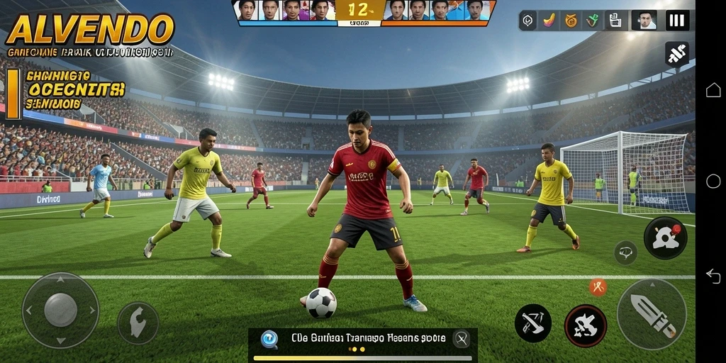Tampilan screenshot ALVENDO menunjukkan aksi seru dalam gameplay olahraga.