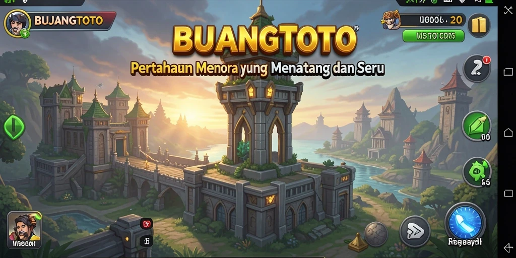 Tangkapan layar menunjukkan aksi menara mempertahankan wilayah dari serangan musuh.