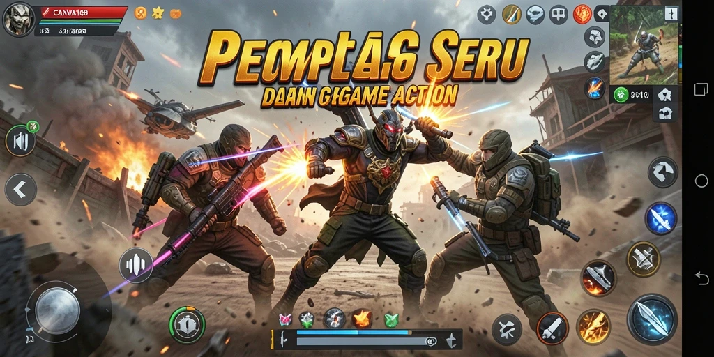 Tangkapan layar utama dari CANVA168 yang menunjukkan aksi pertempuran intens.