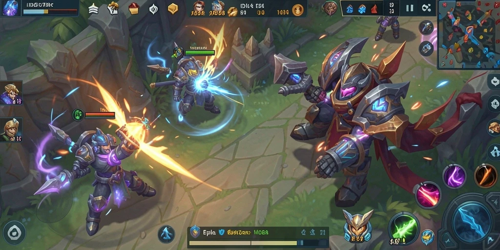 Tangkapan layar gameplay epik dari ID6788 dalam pertempuran MOBA.