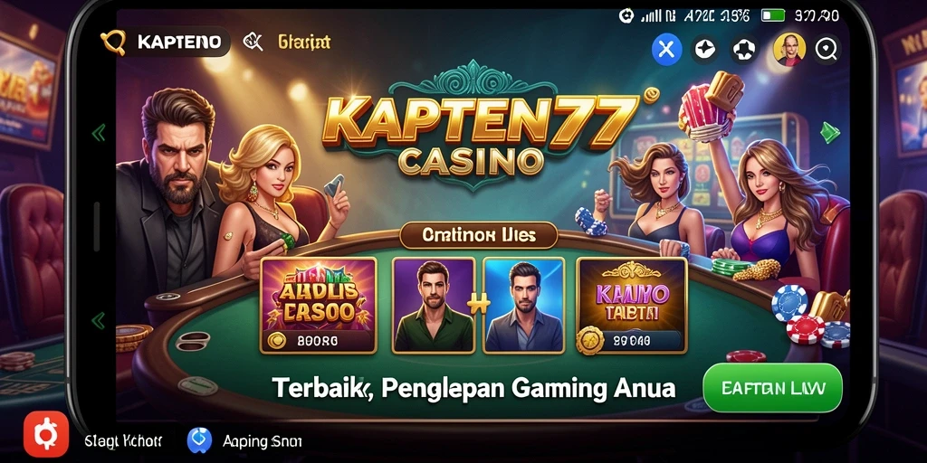 Tampilan gameplay KAPTEN77 yang penuh aksi di kasino langsung.