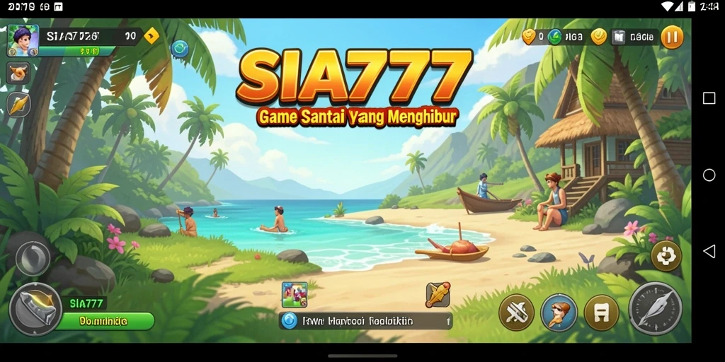 Tampilan utama SIA777 menampilkan gameplay yang menyenangkan dan penuh warna.
